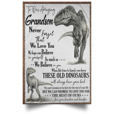 Meaningful Quote Grandma And Grandpa To Grandson Fleece Blanket Posters Family Friend , Awesome Birthday Perfect Happy Birthday Gift Decor Bedroom, Living Room Print High Quality